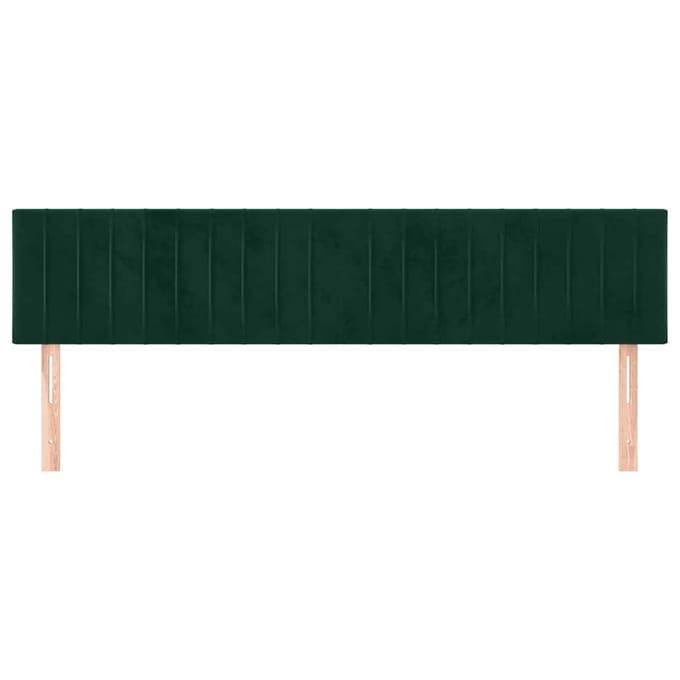 vidaXL - Hoofdborden - 160x5x78/88 - cm - fluweel - donkergroen