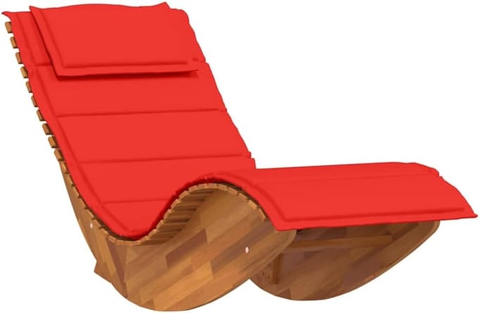 Schommelend Ligbed met Kussen van Massief Acaciahout voor Tuin en Buiten