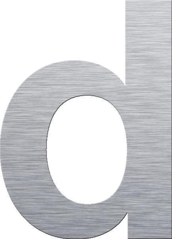 Huisnummer 30 cm - Letter d - RVS mat geborsteld