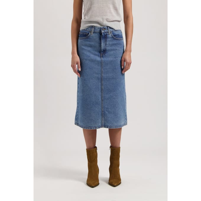 Mud Jeans Gwen Mid Skirt Stone Vintage Größe: S | Midiröcke Outlet | Damen