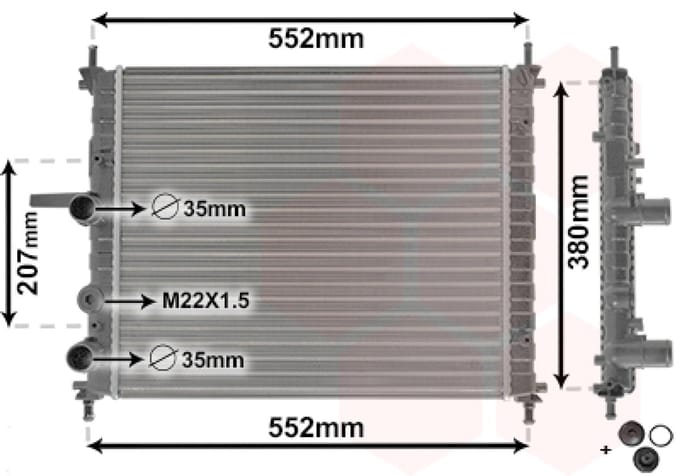 Van Wezel - RADIATOR VOOR FIAT BRAVA/BRAVO 1995-2001 46420484