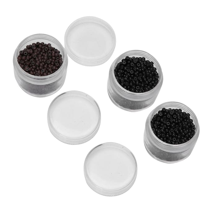 3 Flessen 3,0 mm Siliconen Micro Links Ringen Kralen Klein Comfortabel Haarverlenging Gereedschap (1#3#5#) white