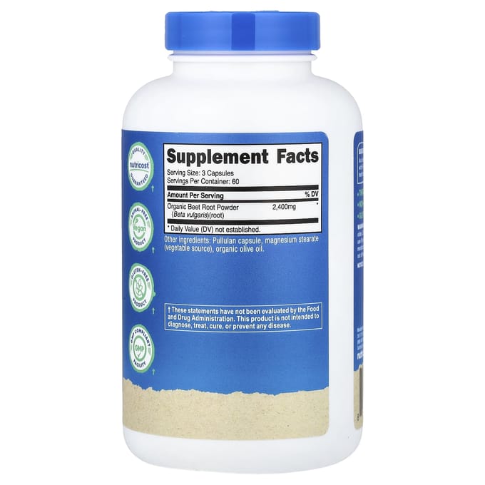 Nutricost, Bietenwortel, 2.400 mg, 180 capsules (800 mg per capsule)