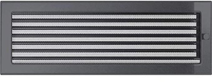 Ventilatierooster Haardrooster 17cm x 49cm Grafiet met Lamellen