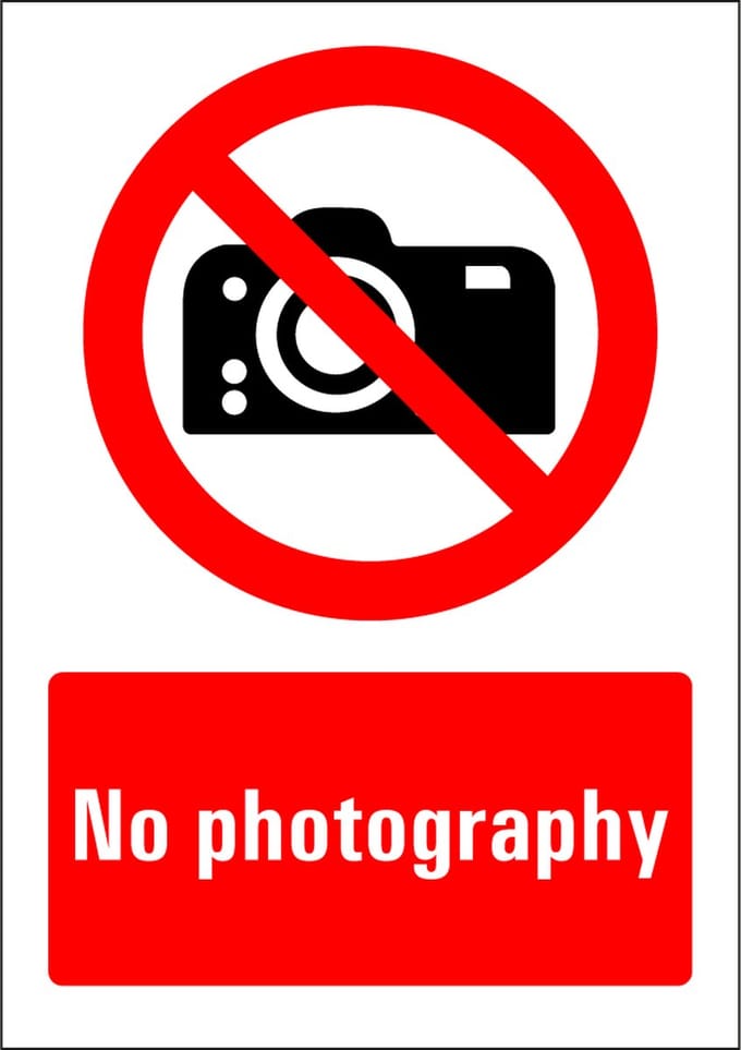 No photography sticker 148 x 210 mm