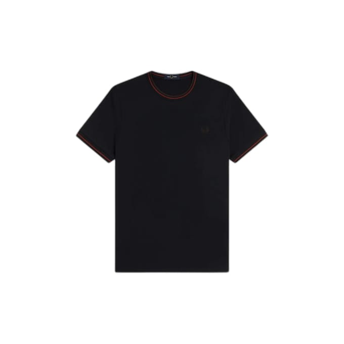 Fred Perry Twin tipped t-shirt - navy brandy rich brown