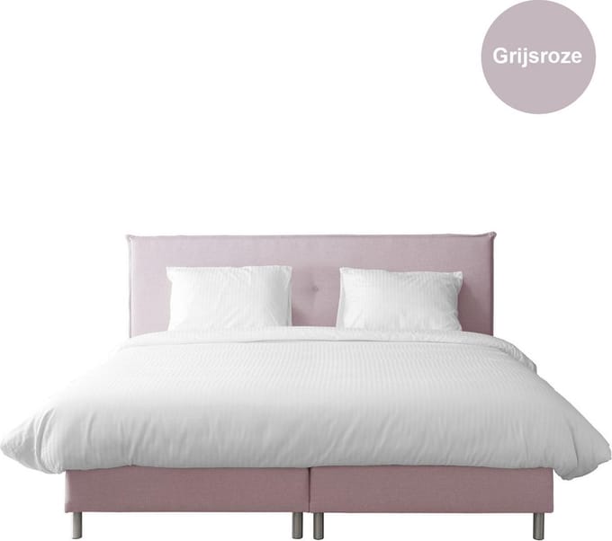 Anno 1588 Boxspring Pollux - Complete boxspringset - Pocketvering - Grijsroze - 140x200