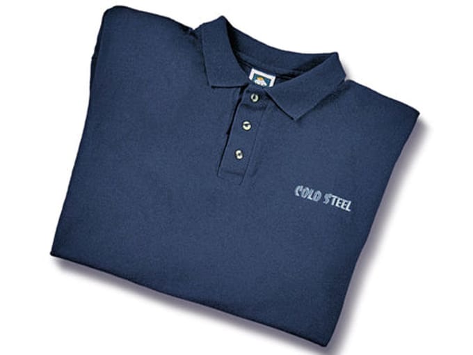 Cold Steel Navy Polo Shirt-M Kleding Blauw