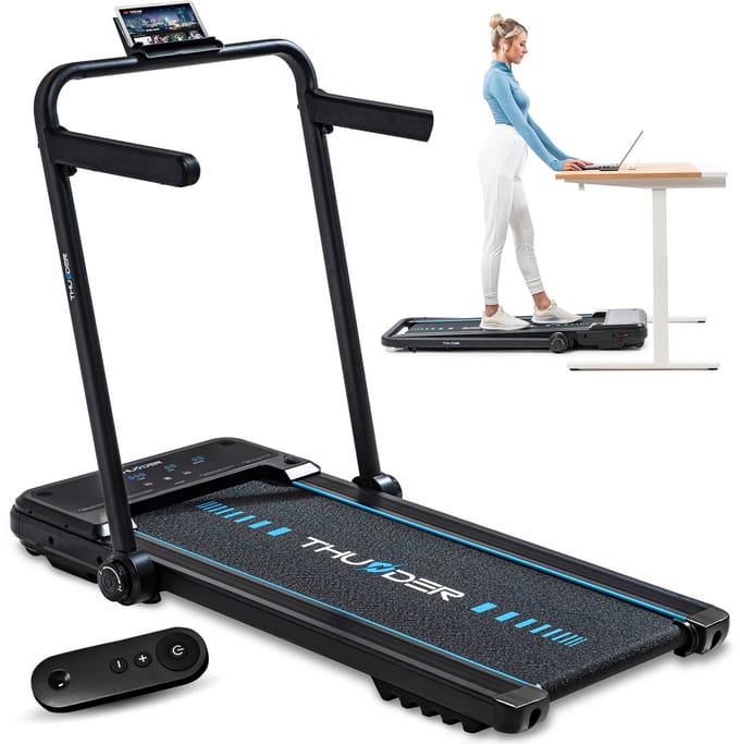 THUNDER Loopband - Opvouwbaar walkingpad - 12 km/u - Bluetooth - 130 kg - THUNDER IMPACT-BLACK
