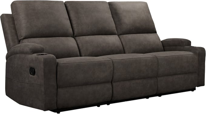 Dallas-3Zitsbank - 2 Relaxfauteuils - Antraciet Microvezel
