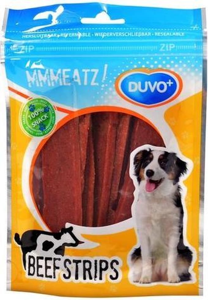 Duvo+ Beef Strips – 100g – Hondensnack met Rundvlees – Zachte & Graanvrije Vleesstrips
