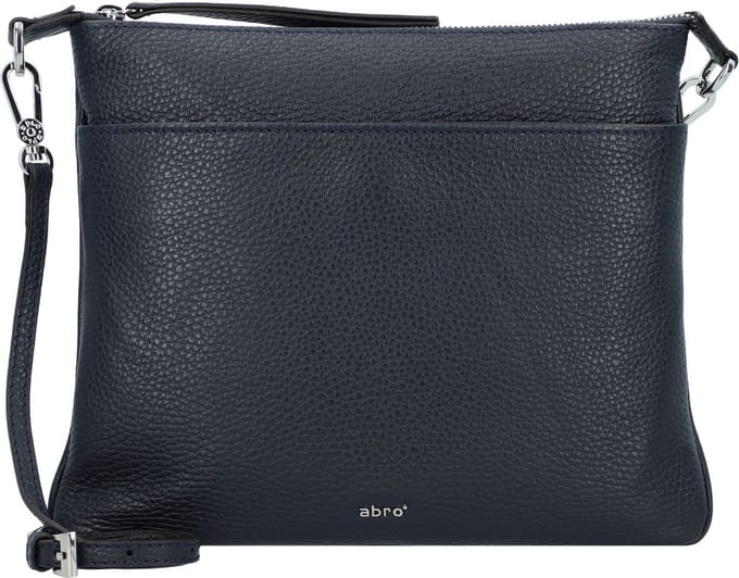 abro Leren Schoudertas Leather Adria Crossbody Bag Onefold Navy Blauw