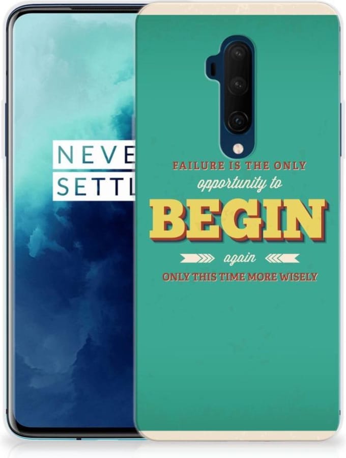 OnePlus 7T Pro Siliconen hoesje met naam Quote Begin