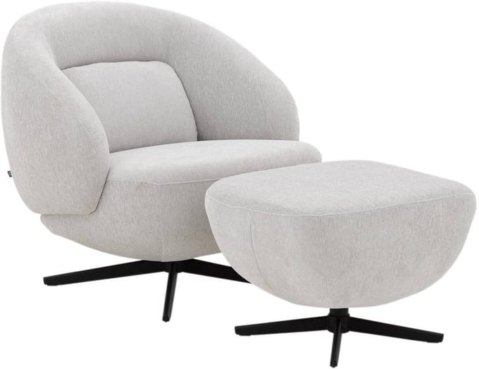 Goossens Fauteuil Saar - Stof - Beige