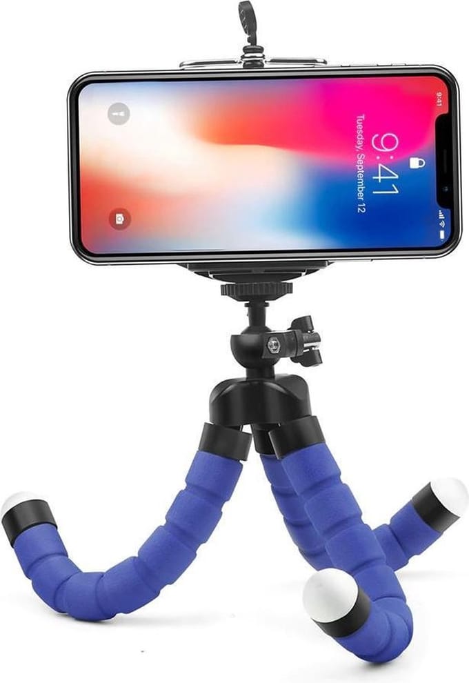 BukkitBow - Smartphone Tripod - Mini Statief voor Fotocamera - Flexibel & Universeel Statief - Blauw