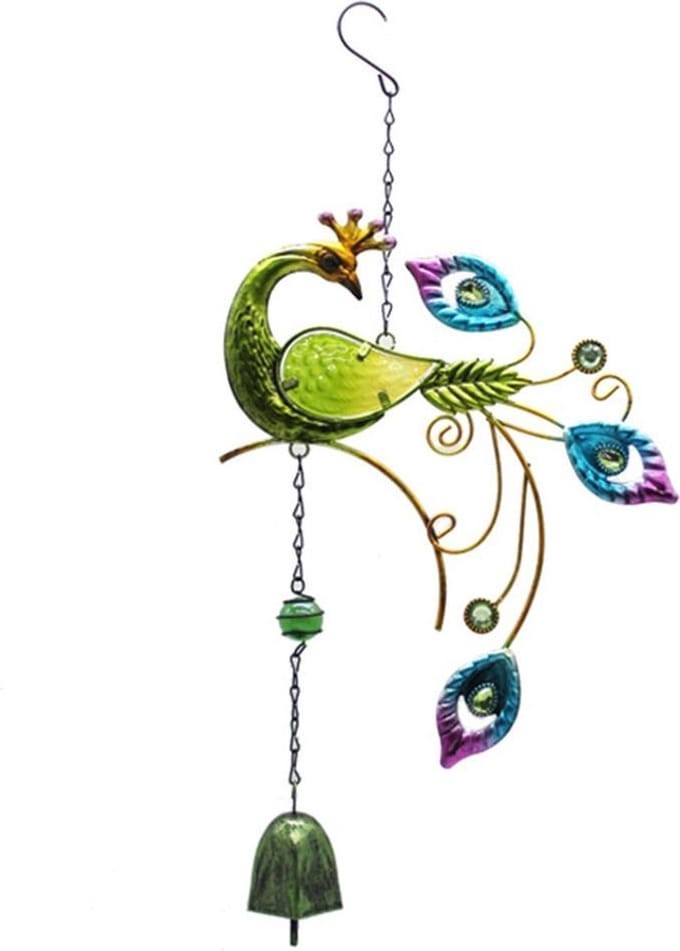 Achilles® Windvanger Kleurrijke Pauw - Tuin decoratie - Wind Chimes Windgong