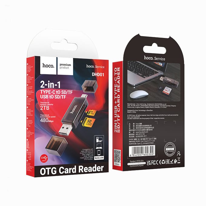 Hoco - 2 in 1 Card Reader USB-C + USB-A