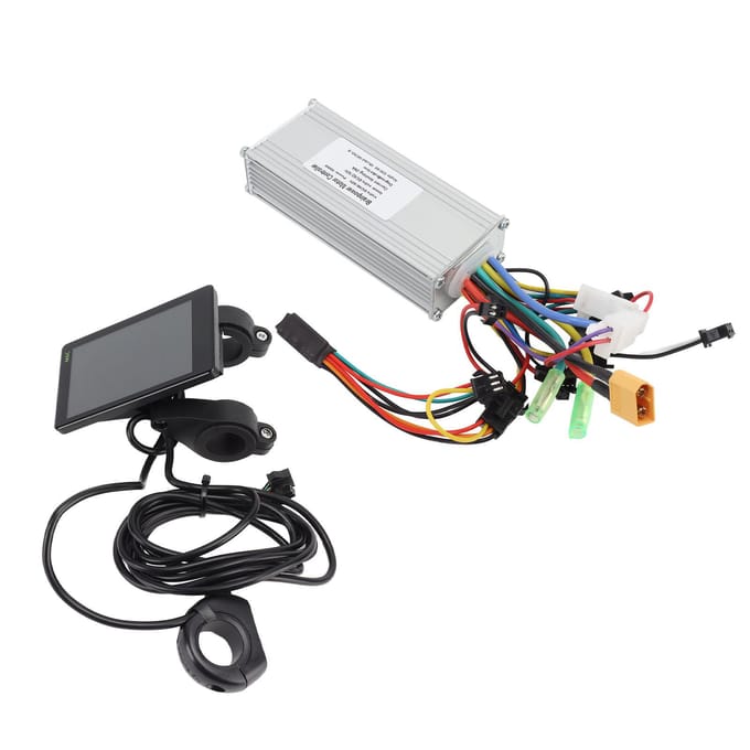 48 60V 500W Elektrische Scooter Controller LCD Display Motor Borstelloze Controller voor 22,5 mm Stuur white