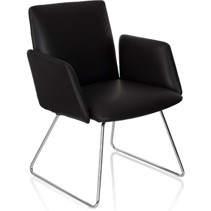 hjh OFFICE Designia V - Vergaderstoel / bezoekerstoel - Zwart - Kunstleder