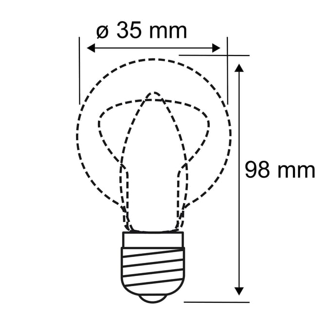 Filament 230 V LED kaars E14 470lm 4,5W 2700K Mat