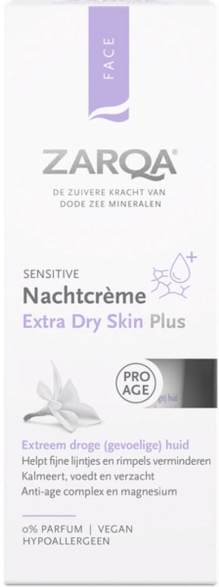 ZARQA Nachtcrème Extra Dry Skin Plus- 3 x 50 ml - Voordeelverpakking