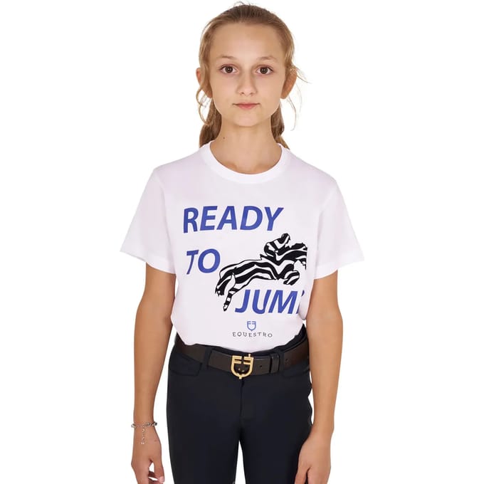 Katoenen meisjes-T-shirt Equestro Ready To Jump