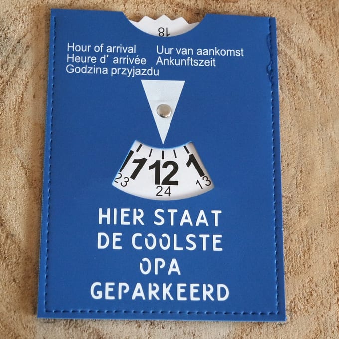 Parkeerschijf - Hier staat de coolste opa geparkeerd - Opa - Vaderdag - Cadeau