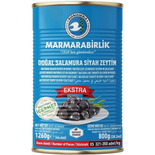 Marmarabirlik extra (xs) zwarte olijven 800 g