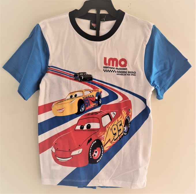 Disney Cars Shortama Blauw Maat 116