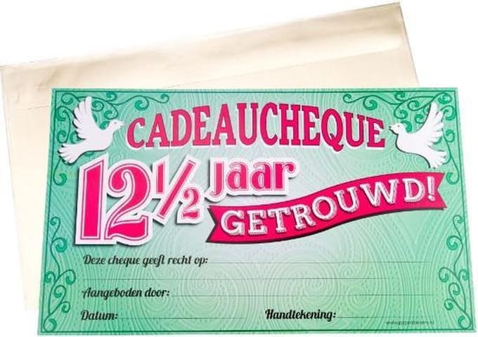 Paper Dreams Cadeaucheque 12,5 Getrouwd 34,5 Cm Papier Groen