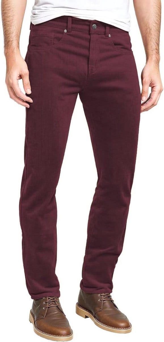 Slanke rekbare casual corduroy broek voor heren