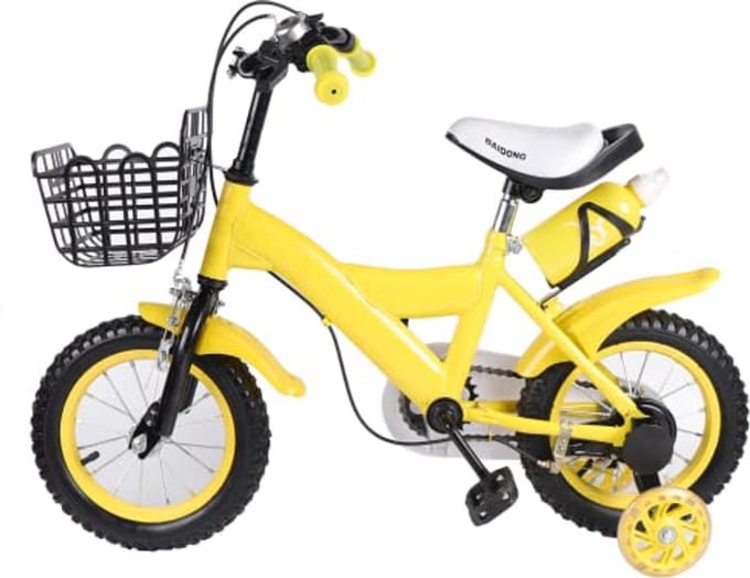 Kinderfiets - Loopfiets - Leren Fietsen - Dubbele Remmen - 12 inch - Geel