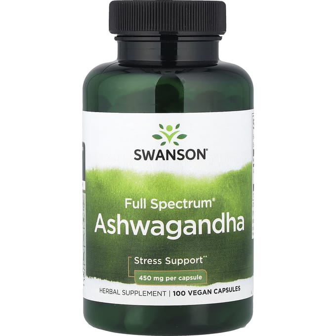Full Spectrum® Ashwagandha, Plantaardige Capsules, 100 Capsules (450 mg per capsule)