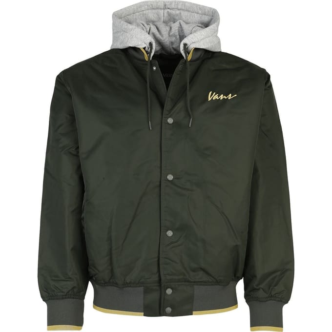 Vans Tussenseizoensjas - Scripted Vans Hooded Baseball Jacket - S tot XXL - voor Mannen - groen
