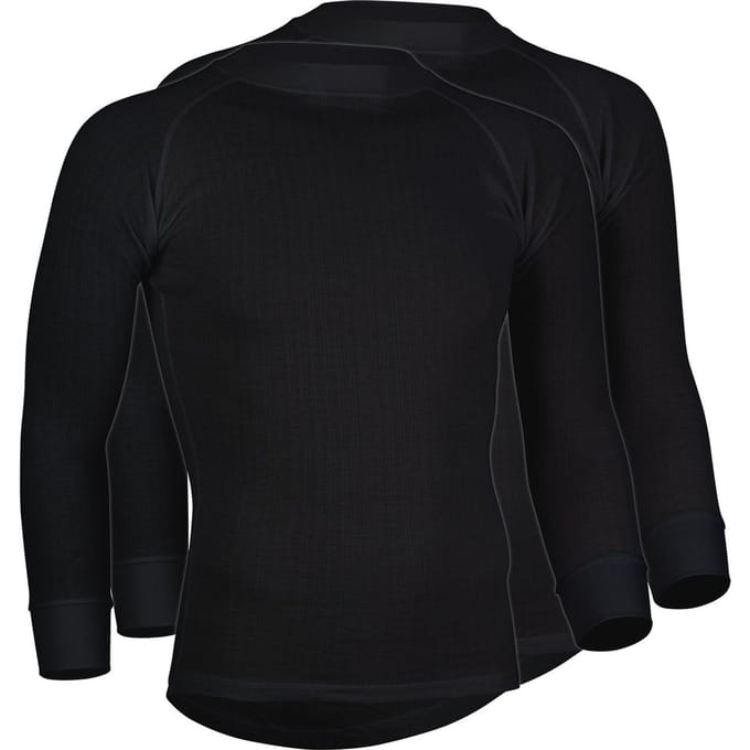 Avento Thermoshirt - Lange Mouw - Heren - 2-Pack - Zwart - Maat M