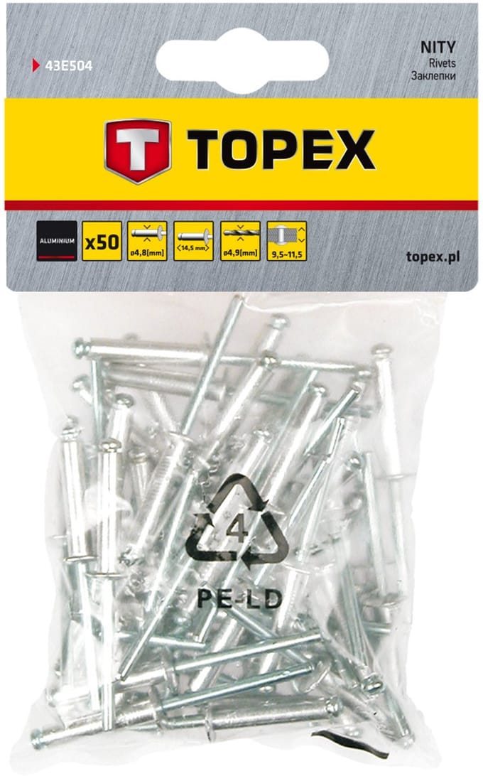Popnagels 4,8 x 14,5 mm 50 Stuks Aluminium