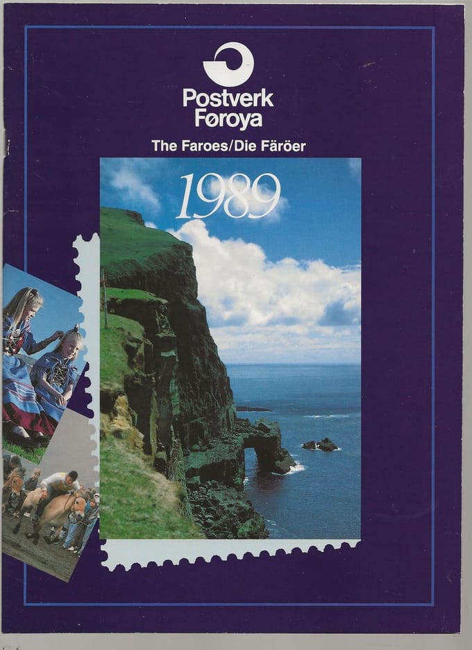 FOTOBOEK MET POSTZEGELS FARÖER EILANDEN 1989