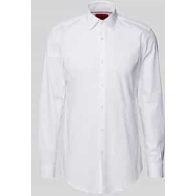 HUGO Kenno slim fit overhemd - popeline - wit - Strijkvriendelijk - Boordmaat: 37