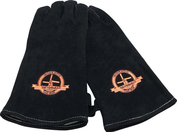 The Windmill Cast Iron - Leren BBQ Handschoenen - set van 2 stuks - Kevlar gestikt - Hittebestendig