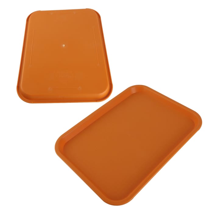 Plateau de restauration rapide en polypropylène rectangulaire, épais, antidérapant, polyvalent, pour restaurant jaune