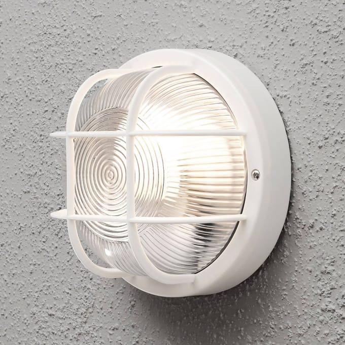 Konstsmide Buitenwandlamp Elmas rond, wit
