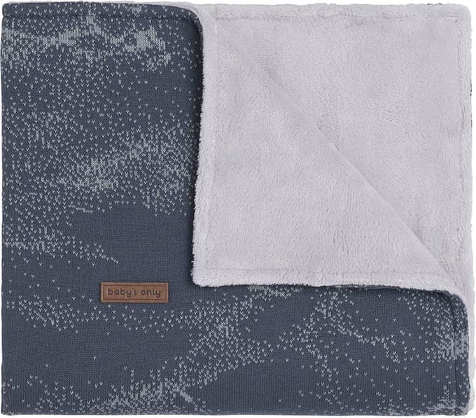 Baby's Only Gebreide wiegdeken teddy - Baby deken Marble - Granit/Grijs