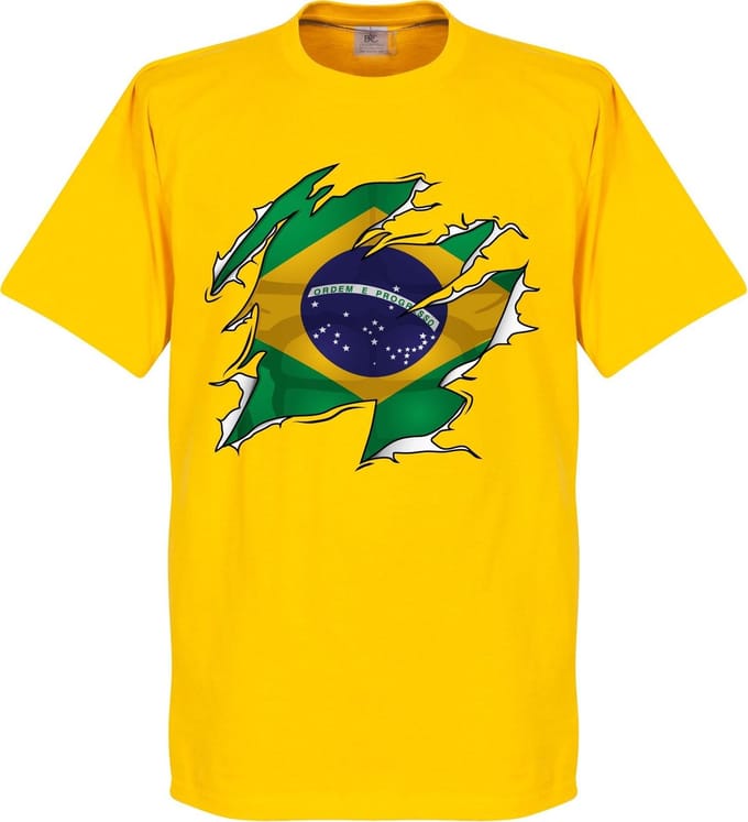 Brazilië Ripped Flag T-Shirt - M
