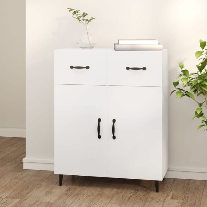 vidaXL - Dressoir - 69,5x34x90 - cm - bewerkt - hout - wit