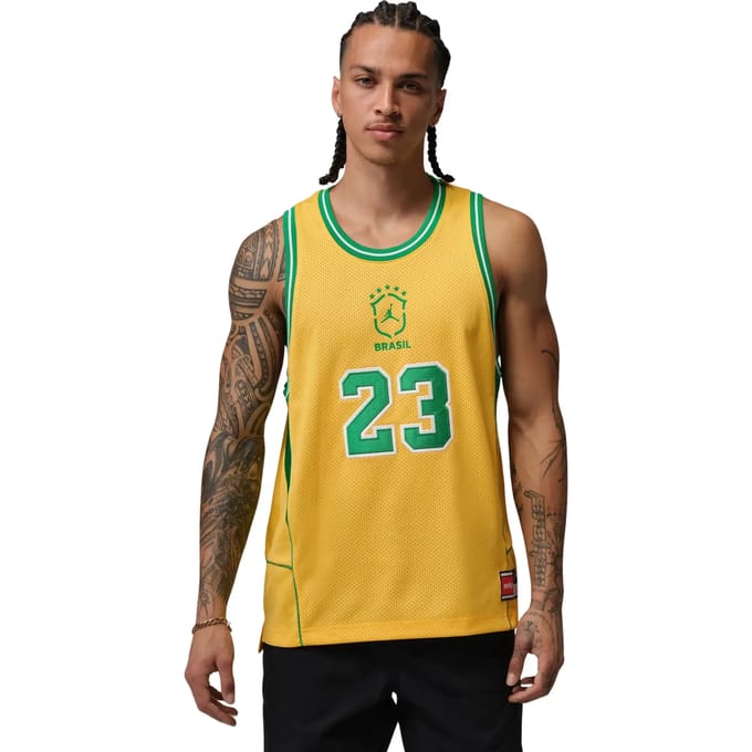 Jordan Brazil Truien/Replica's Heren - Geel - Maat M - Poly Jersey