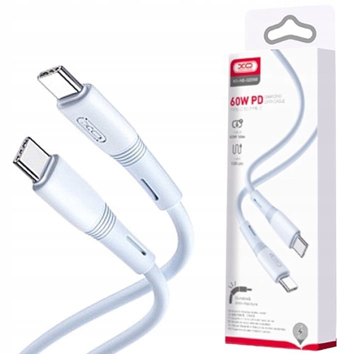 USB-C Kabel 60W PD 3A 1M Snel Laden Data Transfer Blauw