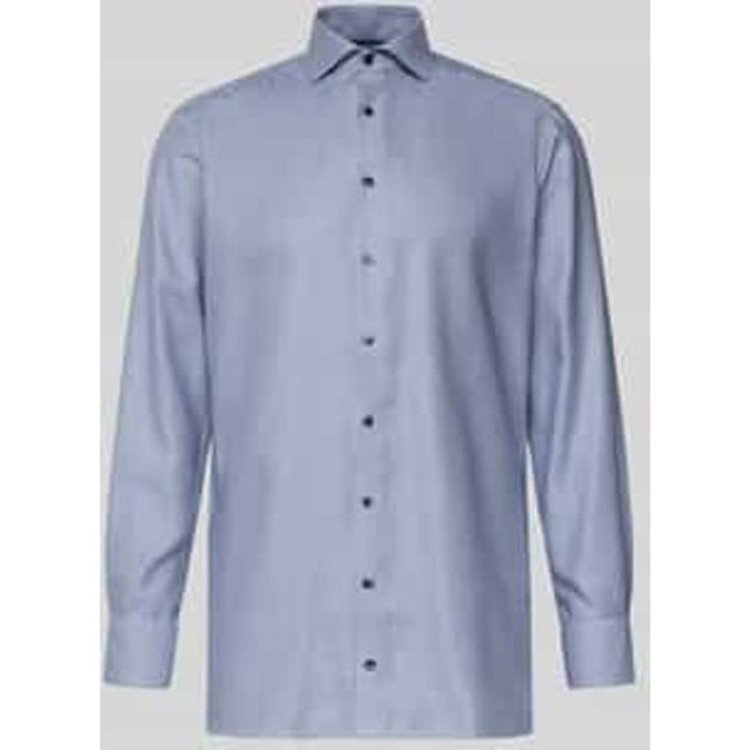 Olymp Luxor Overhemd Print Structura Blauw - Maat 40 - Heren - Overhemden Formeel