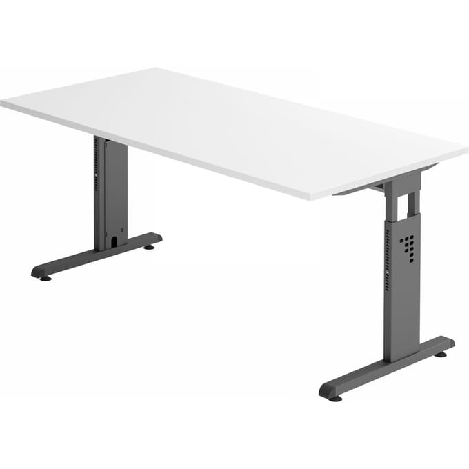 MEGA 16 G | Bureau - 160 x 80 Tafelhoogte I In hoogte verstelbaar Wit/Grafiet