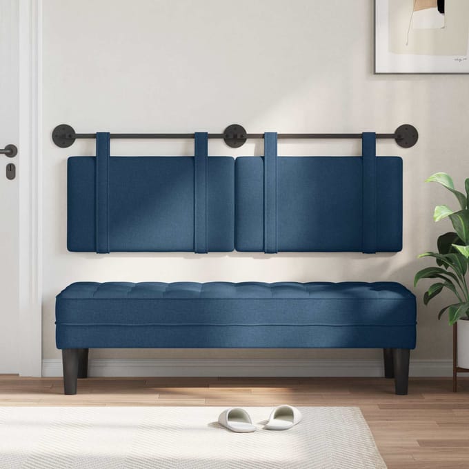 vidaXL - Hangend - hoofdbord - Blauw - Stof