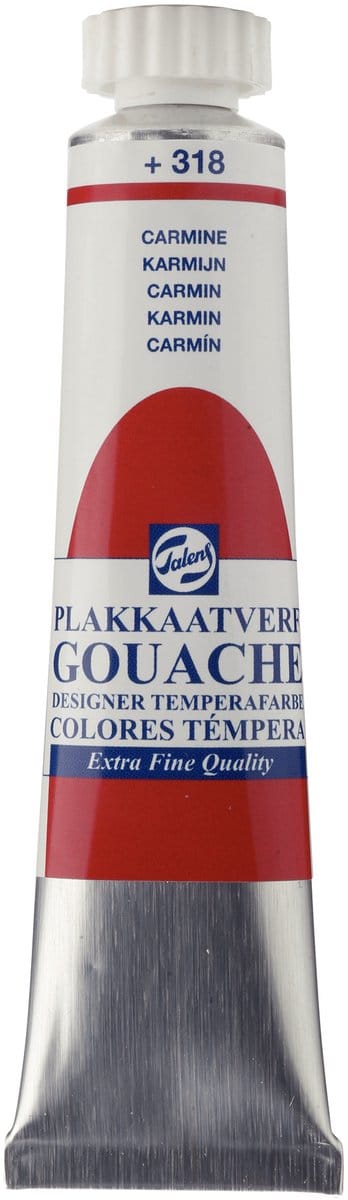 Plakkaatverf - 318 Karmijn - Gouache extra fine - Talens - 20 ml